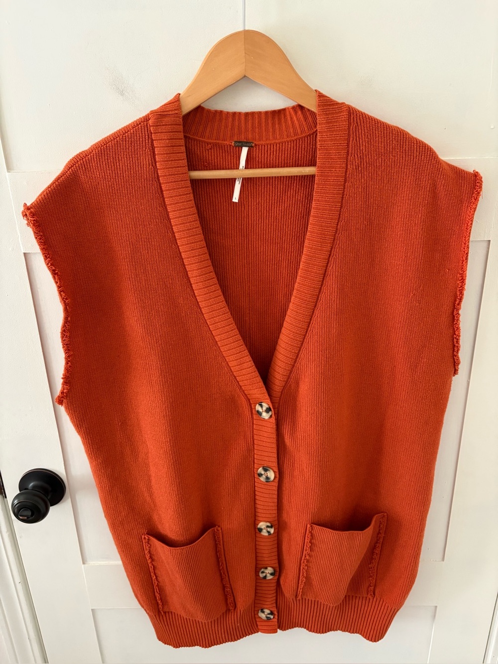 Free People Oakleigh Vest Rust Orange . Size Large. - Picture 3 of 13